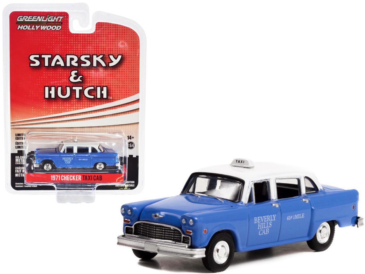 1971 Checker Taxi Blue with White Top "Beverly Hills Cab" "Starsky and Hutch" (1975-1979) 1:64