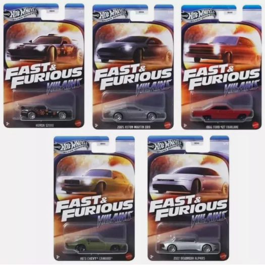 Hot Wheels Fast & Furious Villains  Set 5 modelov