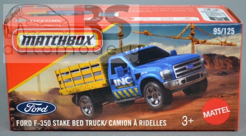 Matchbox Power Grab Ford F-350 Stake Bed Truck