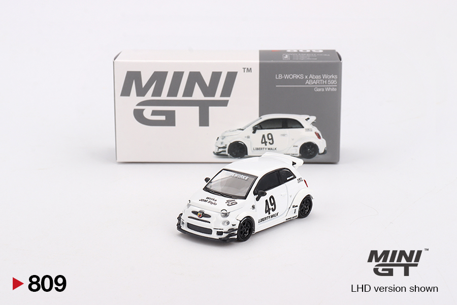 LB-WORKS x Abas Works ABARTH 595 Gara White 1:64 
