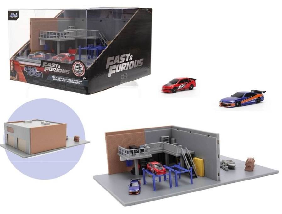 Fast & Furious Han's Garage Nano Scene Diorama 