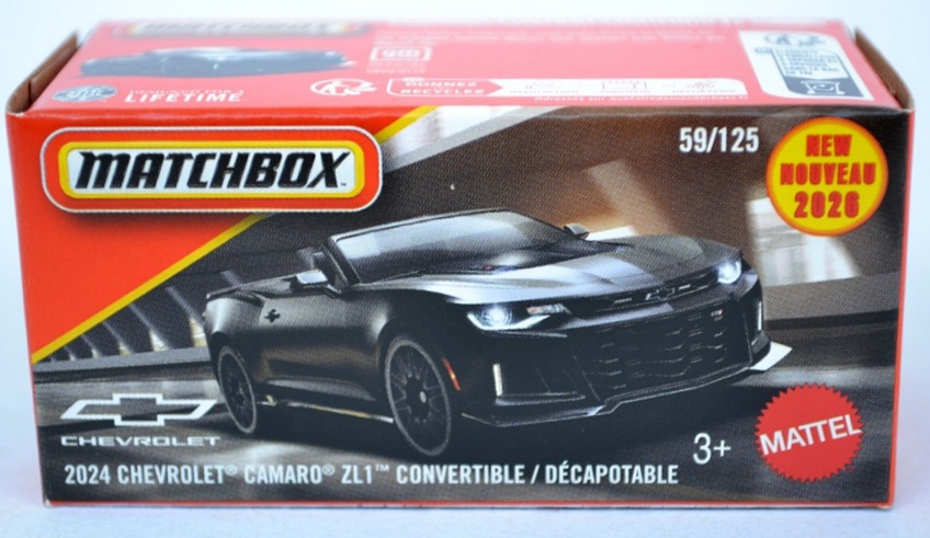 Matchbox Power Grab 2024 Chevrolet Camaro ZL1 Convertible