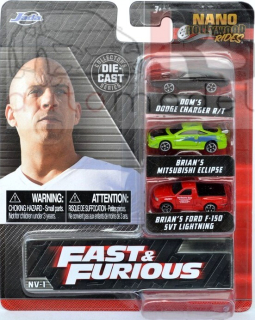 Fast & Furious Nano - set 3 ks modelov