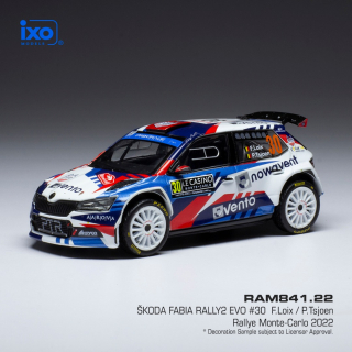 Škoda Fabia Rally2 EVO Rally Monte Carlo F.Loix 2022 